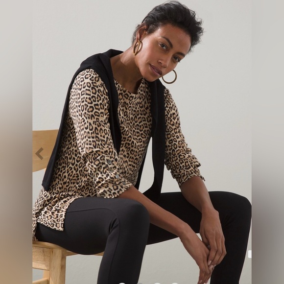 Chico’s Traveler’s Collection 3/4 sleeve animal print tunic. EUC.  Size Medium. - Picture 3 of 14